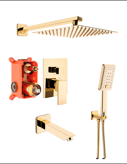 Ankastre Gold Banyo Seti 3 Yollu | Ankastre Serisi | Sakarya Batarya Modelleri