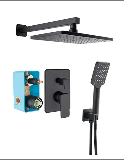 Ankastre Siyah Banyo Seti 2 Yollu | Ankastre Serisi | Sakarya Batarya Modelleri