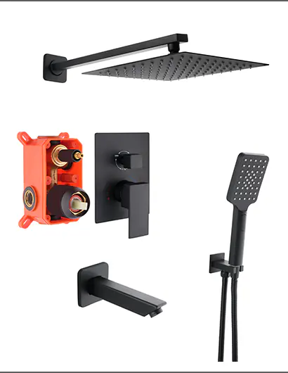 Ankastre Siyah Banyo Seti 3 Yollu | Ankastre Serisi | Sakarya Batarya Modelleri