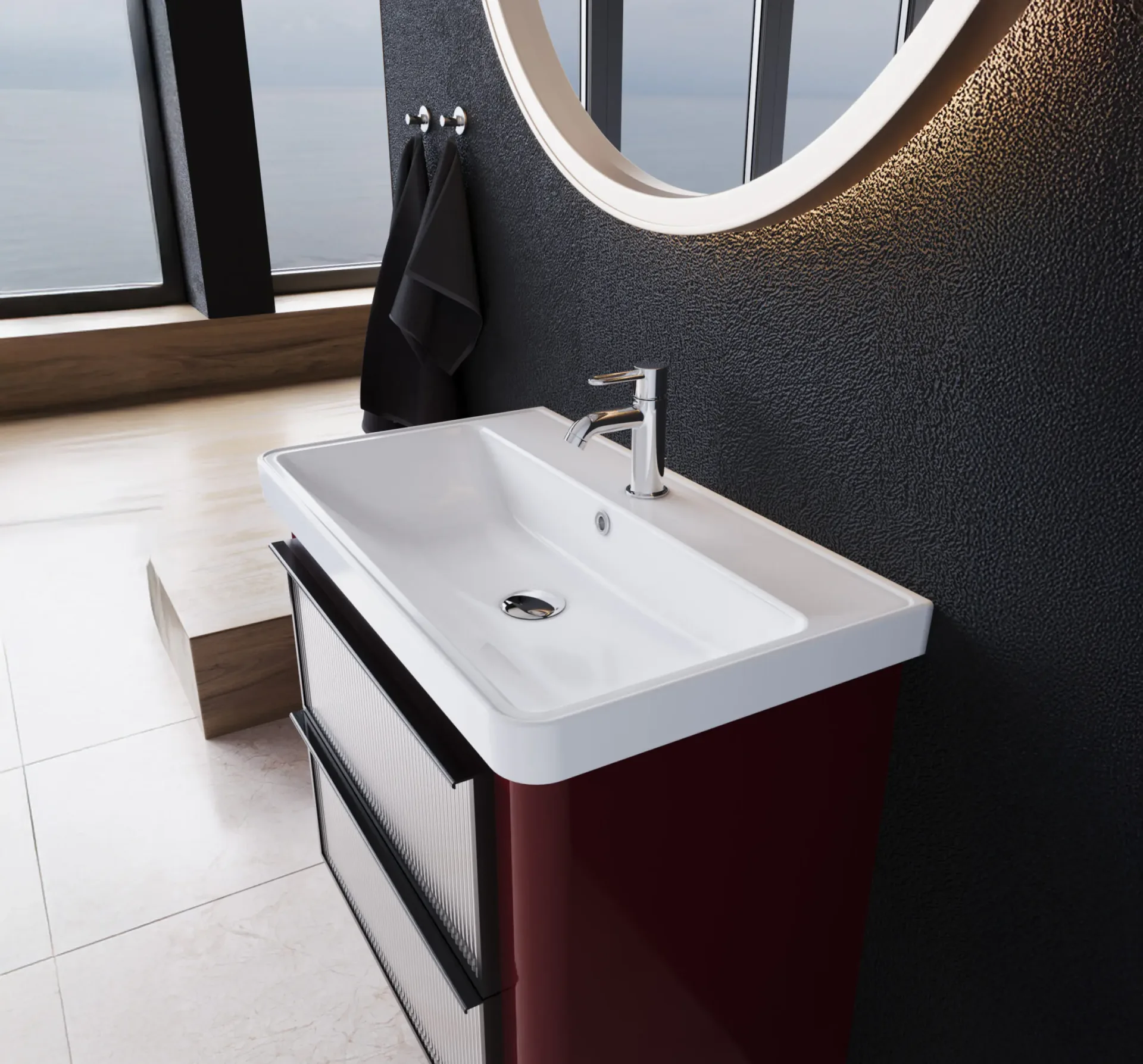 Etajerli Lavabo, Luna, 80X46 Cm | Sakarya Lavabo Modelleri | ADADUŞ